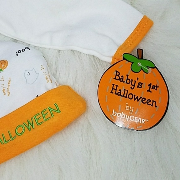 NWT 3pc Baby's 1st Halloween Bodysuit, Hat, Bootie - Picture 7 of 7